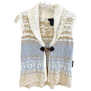 Cynthia Rowley Sweater Vest Cream  Girls 14 Fair Isle Festival New Granola Girl
